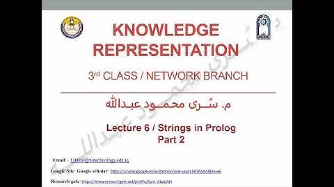 Knowledge Representation  lecture 6  strings in Prolog  Part 2