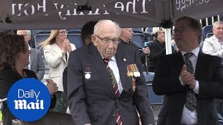 Captain Sir Tom Moore is honorary guest at junior soldiers march