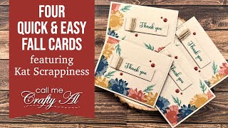 Stamped One Sheet Wonder Fall Cards featuring @KatScrappinessCrafts Oopsie Daisy Layered Stamps