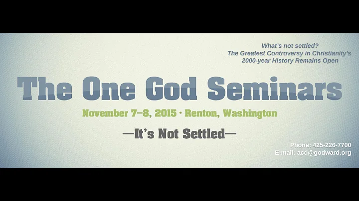 One God Seminars: Robert Sackett