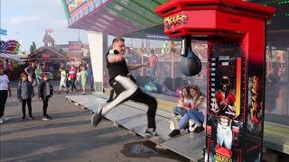 BOXAUTOMAT von Profis mit TORNADOKICK rasiert  Automat Besitzer RASTET AUS!