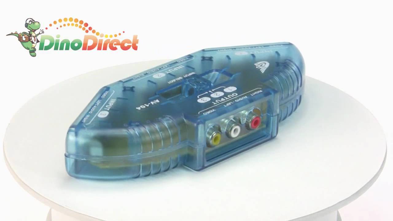 3 Input 1 Output Switch AV Audio Video Signal Switcher Selector  from Dinodirect.com