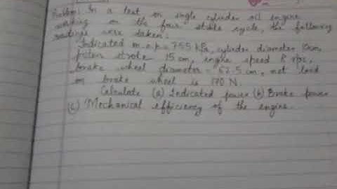 Diploma Mechanical - Power egg (PEN): IC Engine testing - Problem