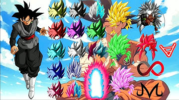 Goku Black all forms and Transformation Ssj to infinity + New Forms #gokublack #transformation #dbs
