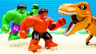 Hulk &amp; Spiderman vs Dinosaur Bulldozer