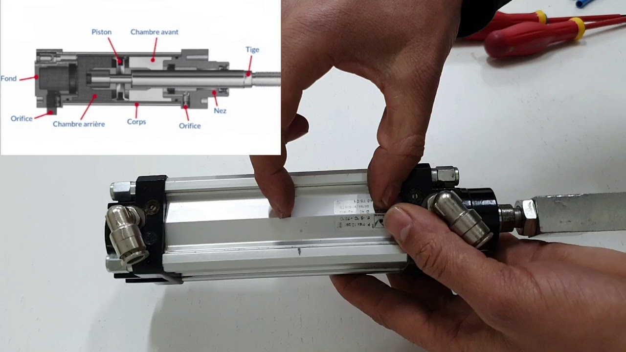 Explication et rôle d'un vérin pneumatique double effet # youssef  technicien 