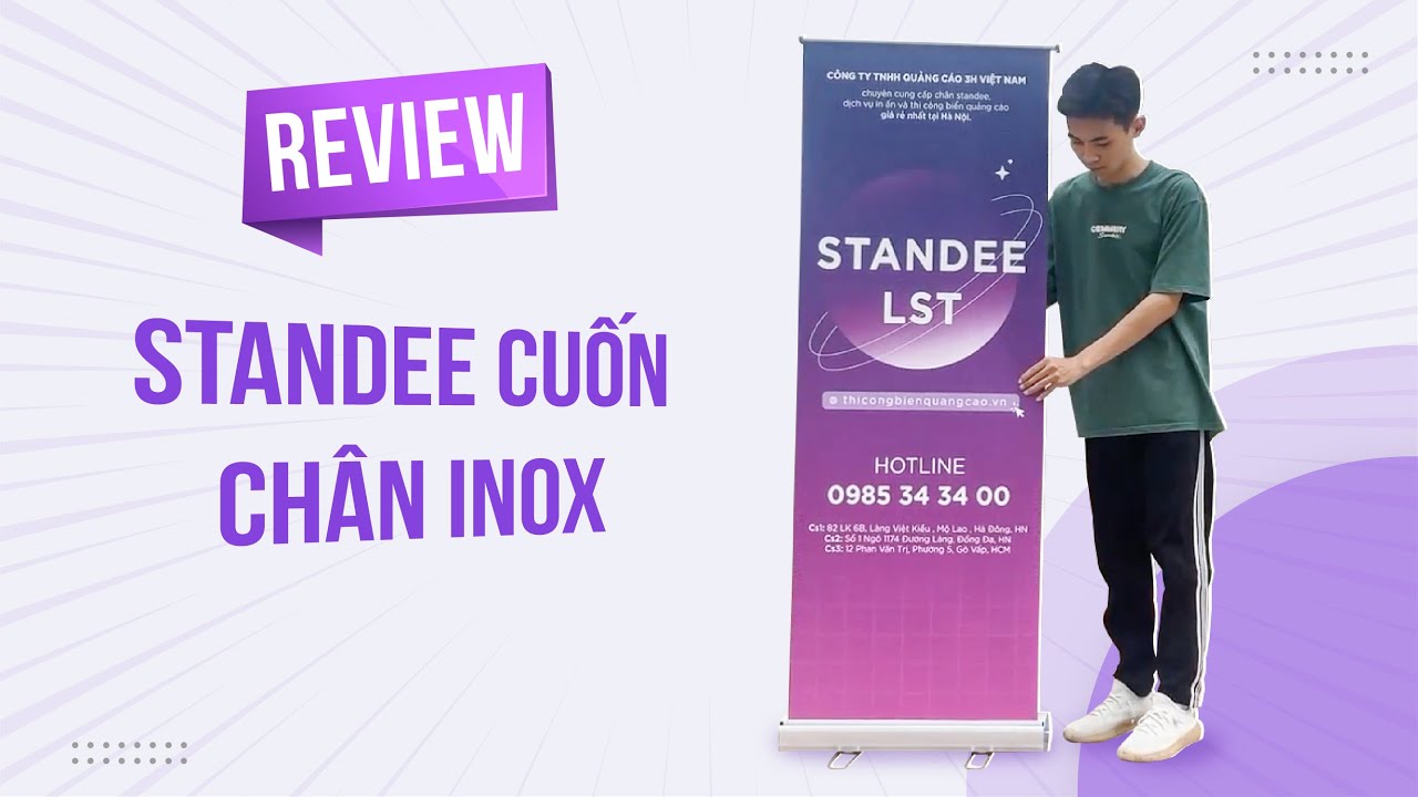 Review | Standee Cuốn Nhôm Chân Inox | Standee Cuốn Chân Thép | LST ...