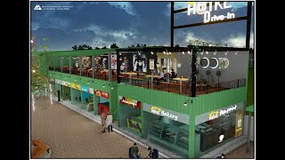 3D walk-through project- Drive-in Food Court