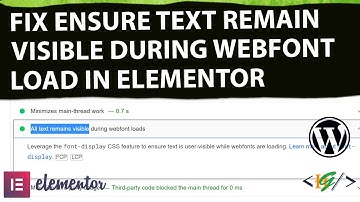 How to Fix Ensure Text Remains Visible During Webfont Load in Elementor WordPress PageSpeed Insights