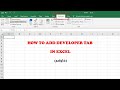HOW TO ADD DEVELOPER TAB IN EXCEL (IN TAMIL)