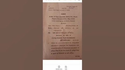 Creating an inclusive school B.ed.2 nd year 2023 question paper E-301 CCSU#questionpaper