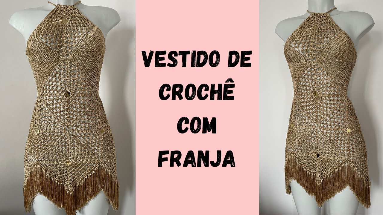 Vestido de crochê com franjas/ versão destro @summercroche 