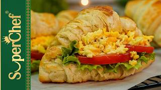 Croissants Two Ways | Chicken & Scrambled Eggs Croissants | Easy Breakfast / Sehri Recipe screenshot 4