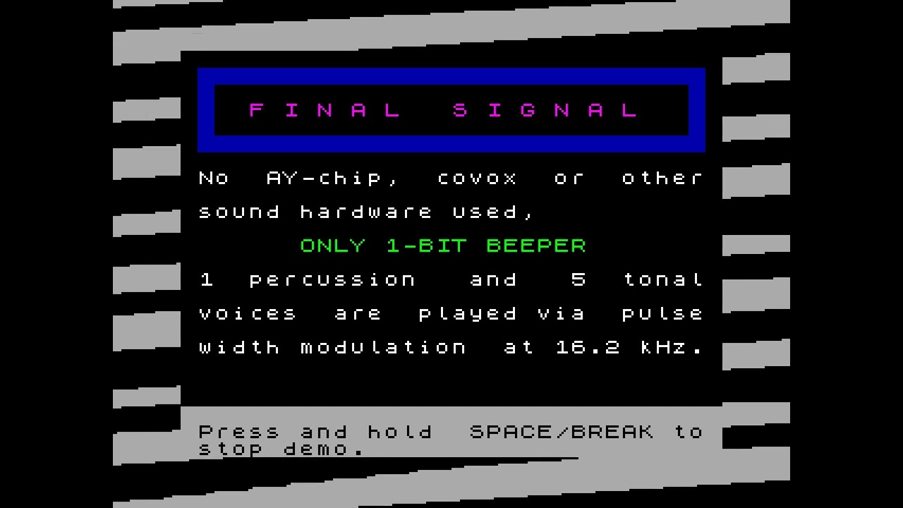 Final Signal - Мегадемо для ZX Spectrum (2025) - ZX-Art