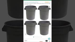 45 % off AmazonCommercial 20 Gallon Heavy Duty Round Trash/Garbage Can, Grey, 4-pack