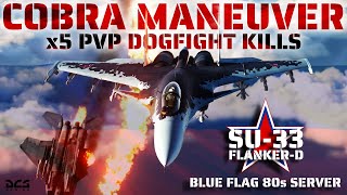 SU33 FLANKER shoots down x2 F18s, F15E, F15C & A10C | PVP Multiplayer Server | DOGFIGHT | DCS |