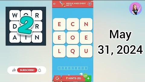 WordBrain 2 Middle Ages Event Day 19 May 31, 2024 Solution