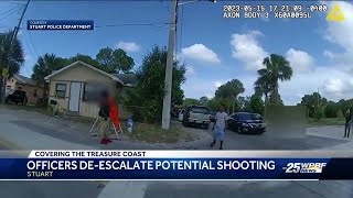 Body cam video shows officers de-escalate possible shooting in Stuart