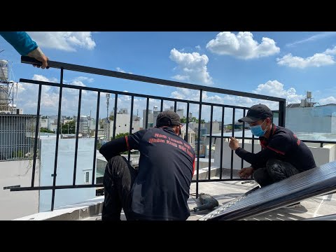 Video Trực Tiếp lắp đặt lan can sắt trên sân thượng | Sắt Mỹ... - youtube