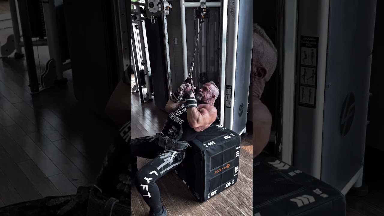 Reverse facing pull down with your back arched are a great way to isolate your lats #workout