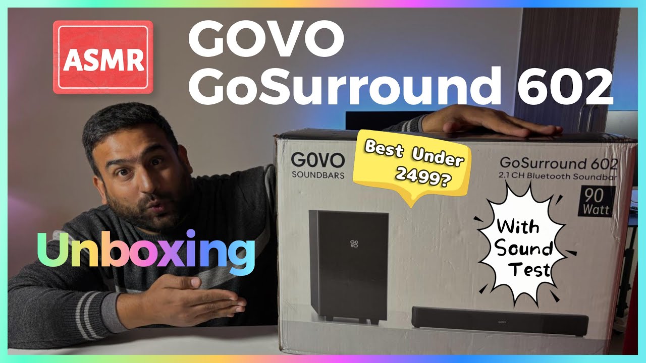 GOVO GoSurround 602 🔥 90W Powerhouse ⚡ 2.1 Channel Soundbar ⚡ UNBOXING | Under ₹2499 Price 🔊 - ASMR