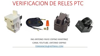 PRUEBA, VERIFICACION O COMPROBACION DE RELES PTC EN COMPRESORES DE REFRIGERACION