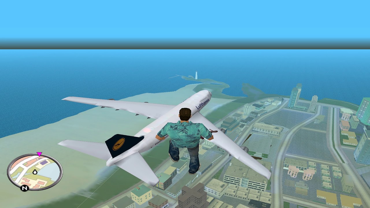Grand Theft Auto Vice City (Tommy fly with Airplane) Tommy Jumped on