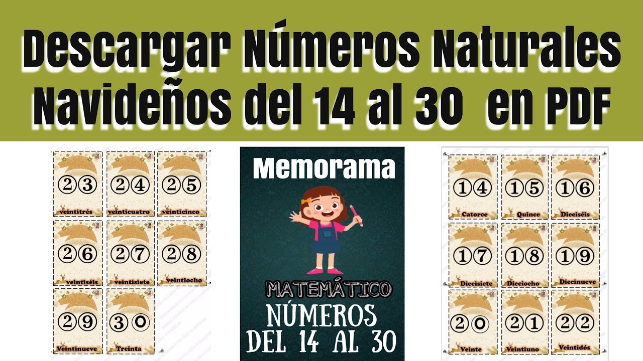 Descargar Memorama Navideño Con Los Números 14 al 30 imprimible en ...