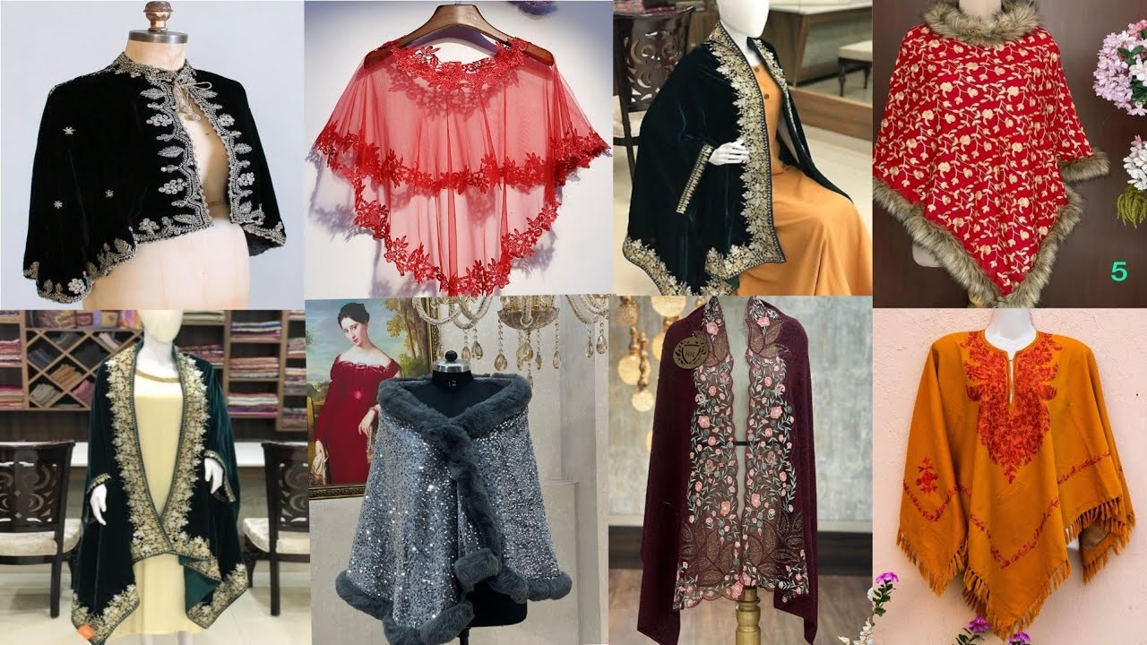  Latest Embroidered Fancy Cap Shawl Designs 2026 | Stylish Party Wear Shawl Ideas ✨