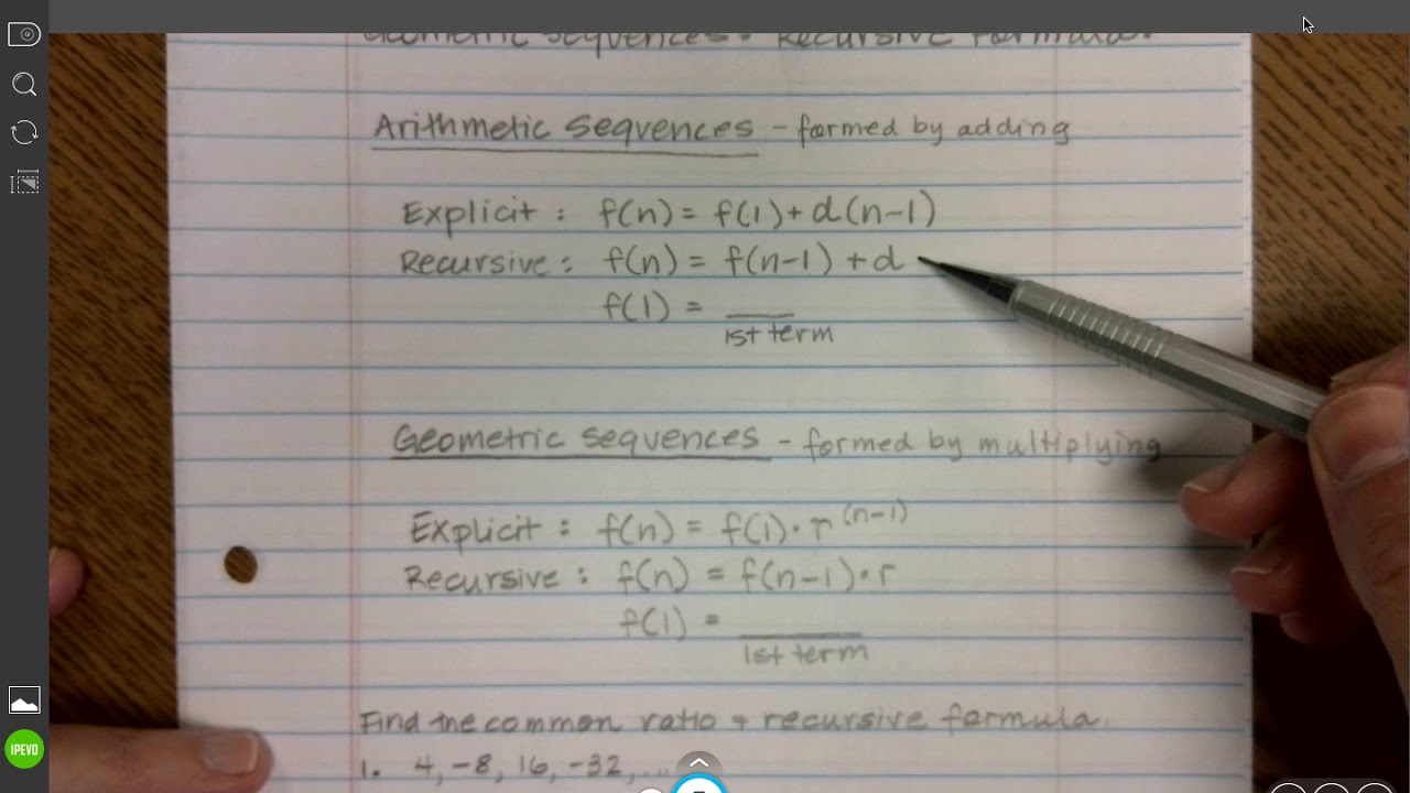 Geometric Sequences: The Recursive Formula - YouTube