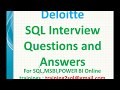 Deloitte SQL Interview Questions and Answers