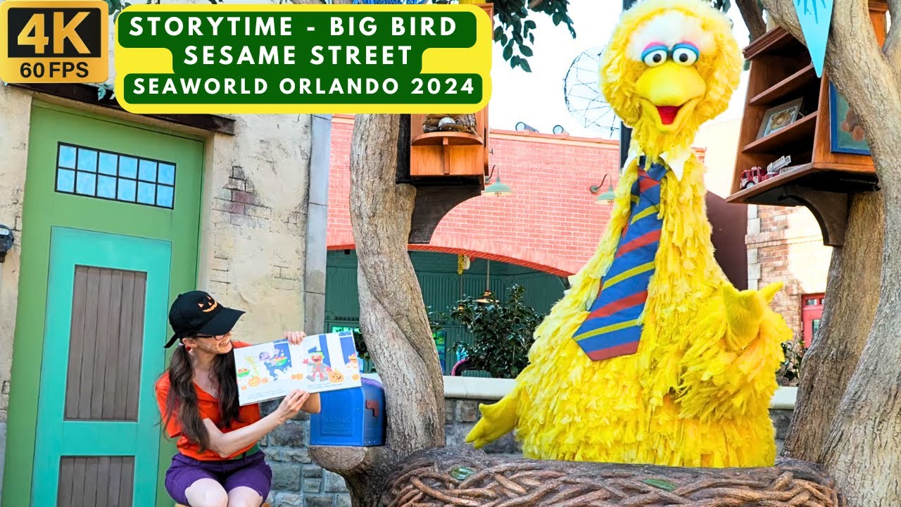 Хэллоуинская история с Большой Птицей из «Улицы Сезам» в 4K (Морской мир Орландо, 2024) #sesamstreet
