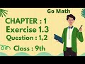 Math 9 Class, Chapter1, exercise 1.3, question 1,2