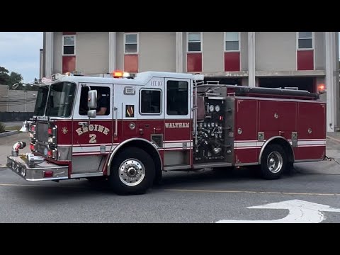 Waltham, MA Fire Department Engine 2 Responding - YouTube