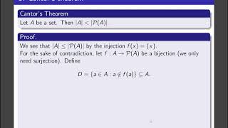 Intro to Proofs - Cantor's theorem
