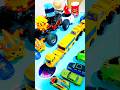 Cool Yellow Trucks, Bus and Heavy Tracktor Pushing into a Hole By Formula One Car #bus #truck #cars