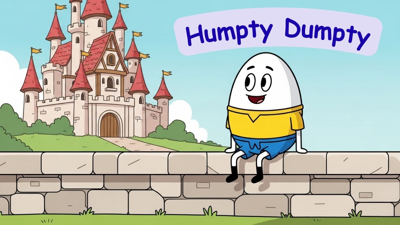 Humpty Dumpty Nursery Rhyme 🥚🏰 | Cute 2D Cartoon Rhymes for Kids | 4K ...