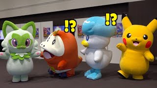 ポケモンSV】話題の新ポケモン「ニャオハ」が立った！！ピカチュウたち