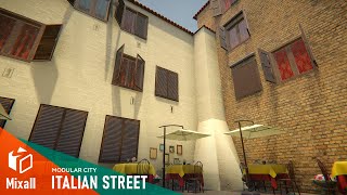 Italian street - modular city | Unity | Unreal | Assetstore