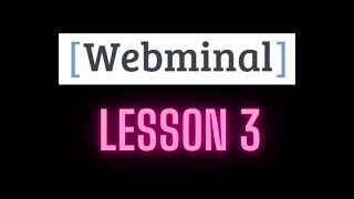 🔴LIVE!! LESSON 3 - WEBMINAL