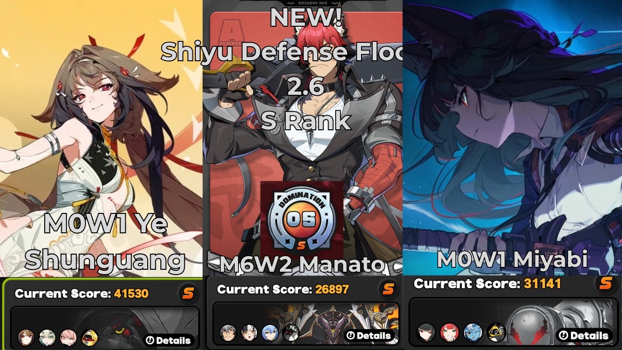 M0W1 Ye Shunguang, MM6W2 Manato & M0W1 Miyabi | NEW Shiyu Defense Floor 5 2.6 | Zenless Zone Zero
