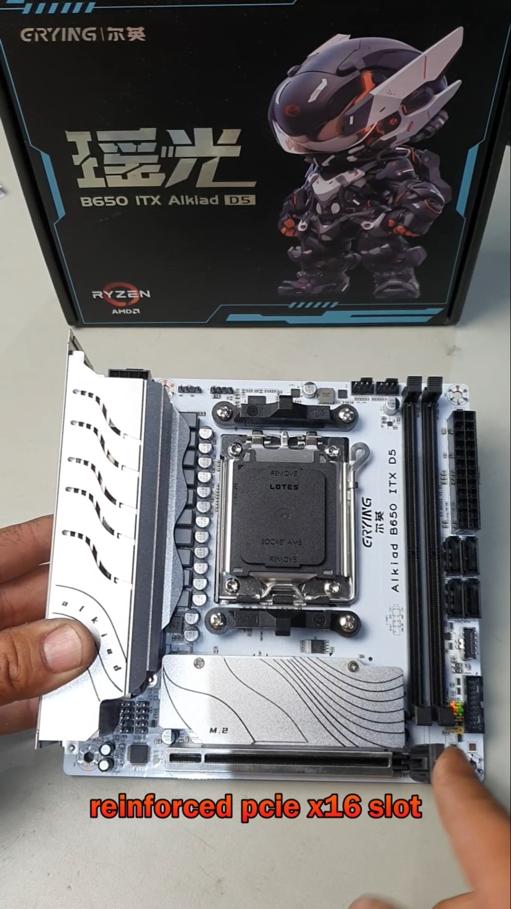 erying alkiad b650 mitx ddr5 motherboard . white . am5 7000/8000