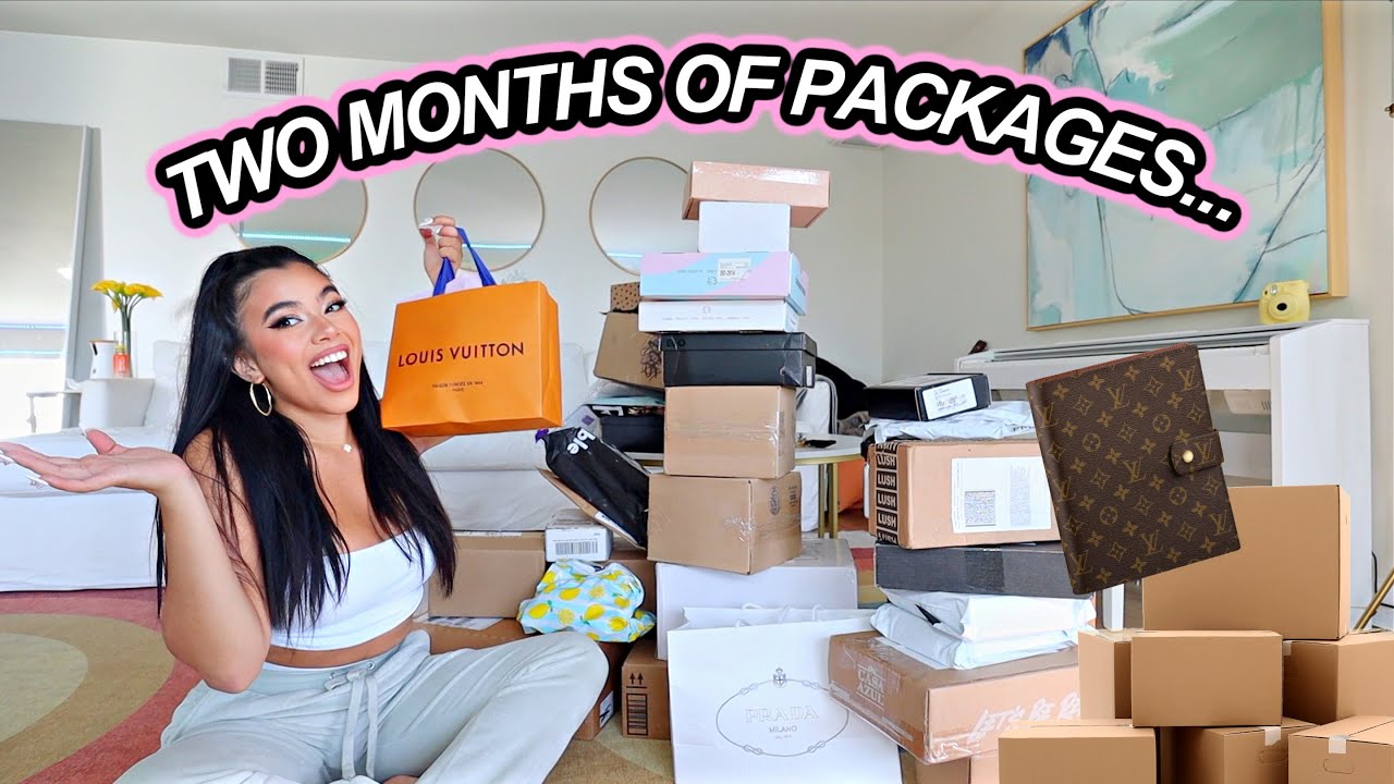 two months of packages! huge holiday clothing, makeup pr unboxing haul | vlogmas