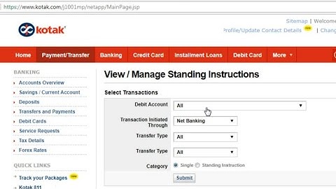 Set/Cancel Standing Instruction for NEFT/RTGS/RD in Kotak Mahindra Bank | Kotak E Mandate cancelled