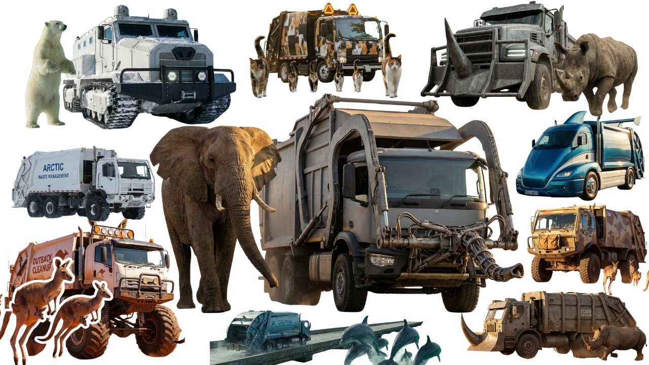 【のりものうた】はたらくくるま１２（ゴミ収集車・動物といっしょ！アニマル清掃車編 第3弾） / のりものあつまれ いろんなくるま どんどんでてこい はたらくくるま ～