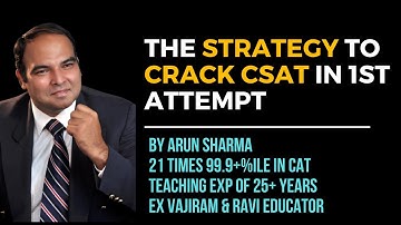 CSAT Sureshot Strategy: Expert Tips by Arun Sharma" #csat #upsc