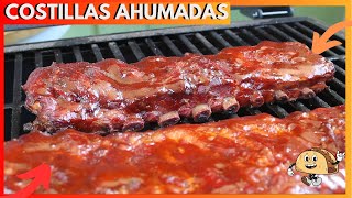 COSTILLAS DE CERDO AHUMADAS POR 5 HRS EN ASADOR y salsa bbq/como hacer cocina en casa