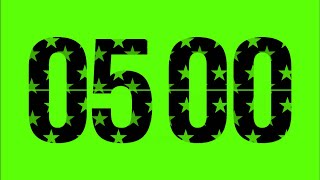 USA flipping numbers 5 Minute Timer   countdown green screen!