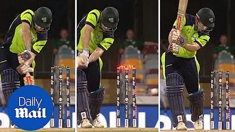 Luck of the Irish as Ed Joyce bowled but bails rem...
