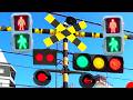 【電車】おもしろい踏切 信号 Funny railroad crossings and trains 歩行者信号踏切